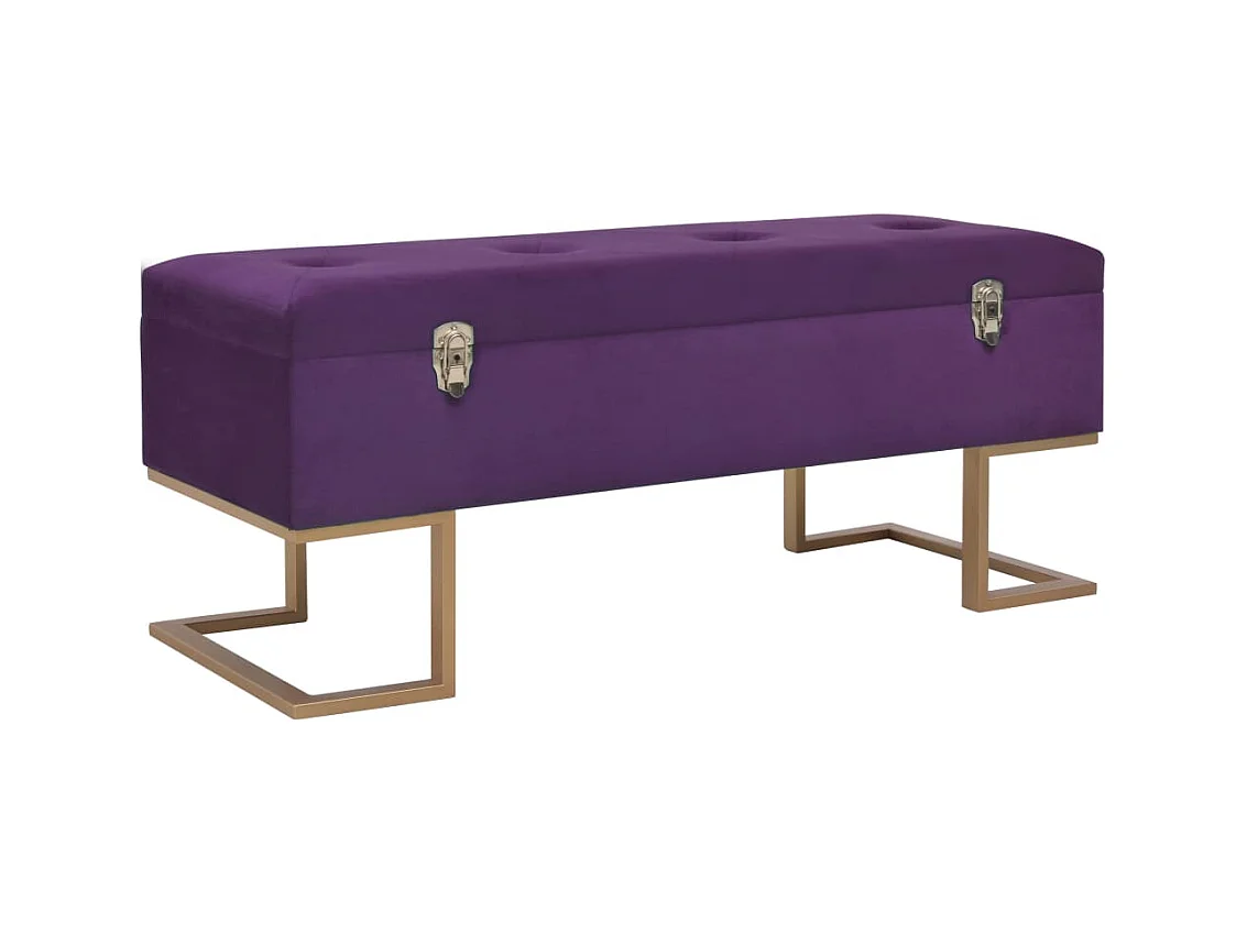 Banc avec compartiment de rangement 105 cm Violet Velours