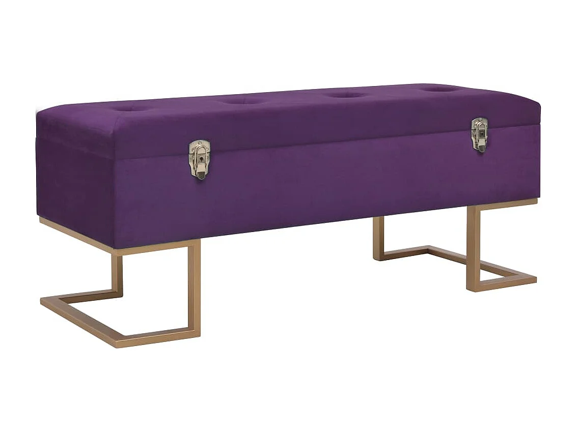 Banc avec compartiment de rangement 105 cm Violet Velours