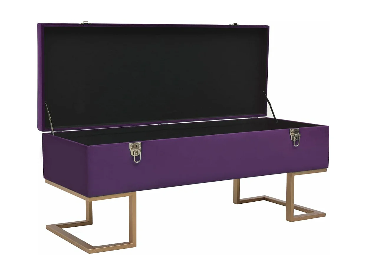 Banc avec compartiment de rangement 105 cm Violet Velours