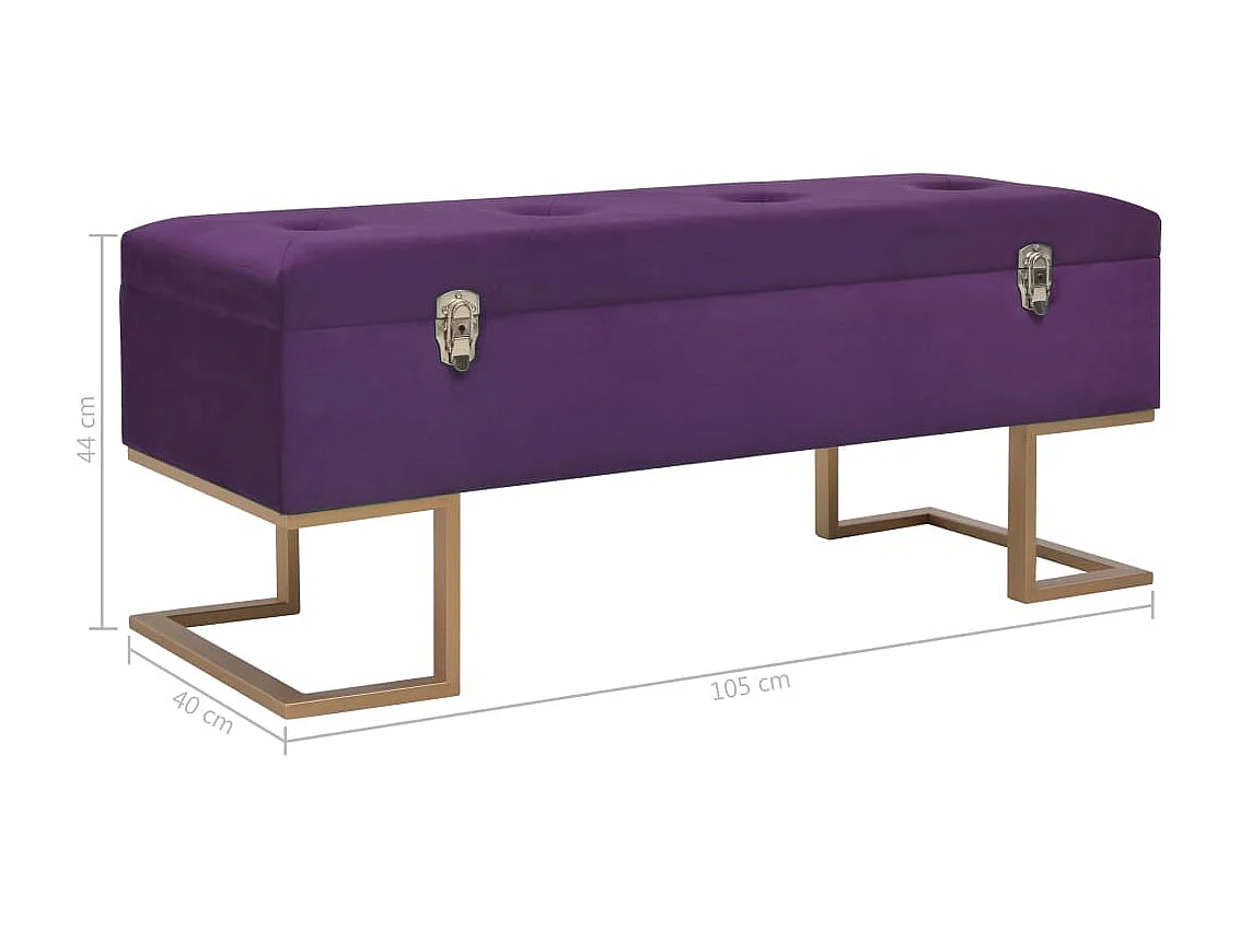 Banc avec compartiment de rangement 105 cm Violet Velours