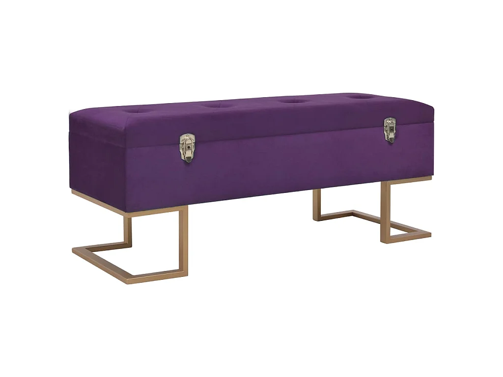Bank mit Staufach 105 cm Lila Samt