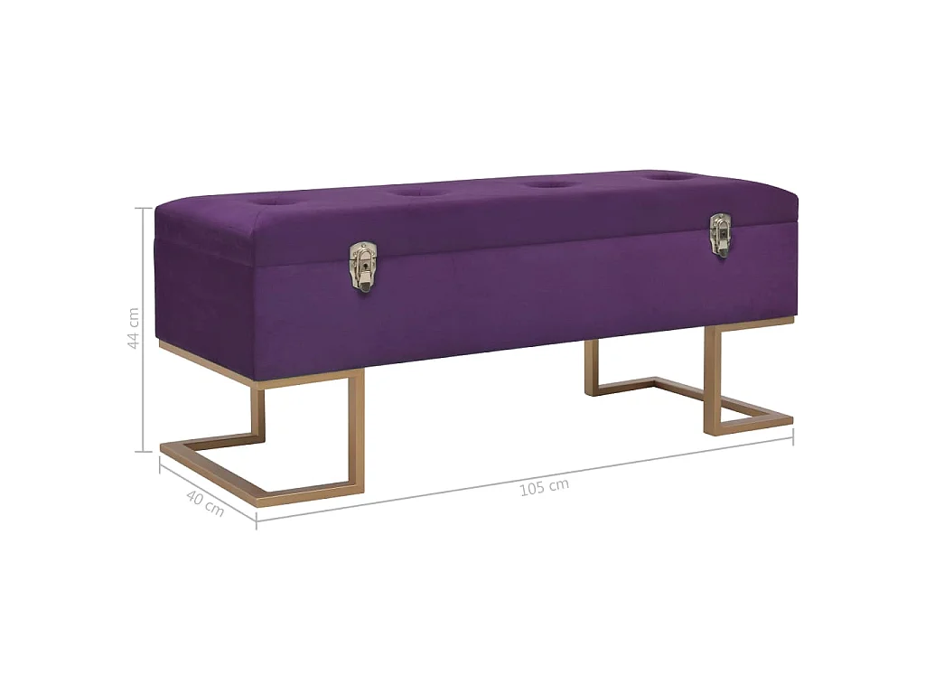 Bank mit Staufach 105 cm Lila Samt