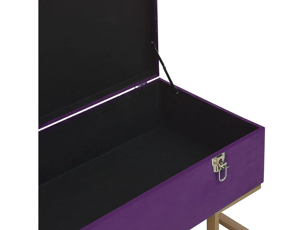 Bank mit Staufach 105 cm Lila Samt