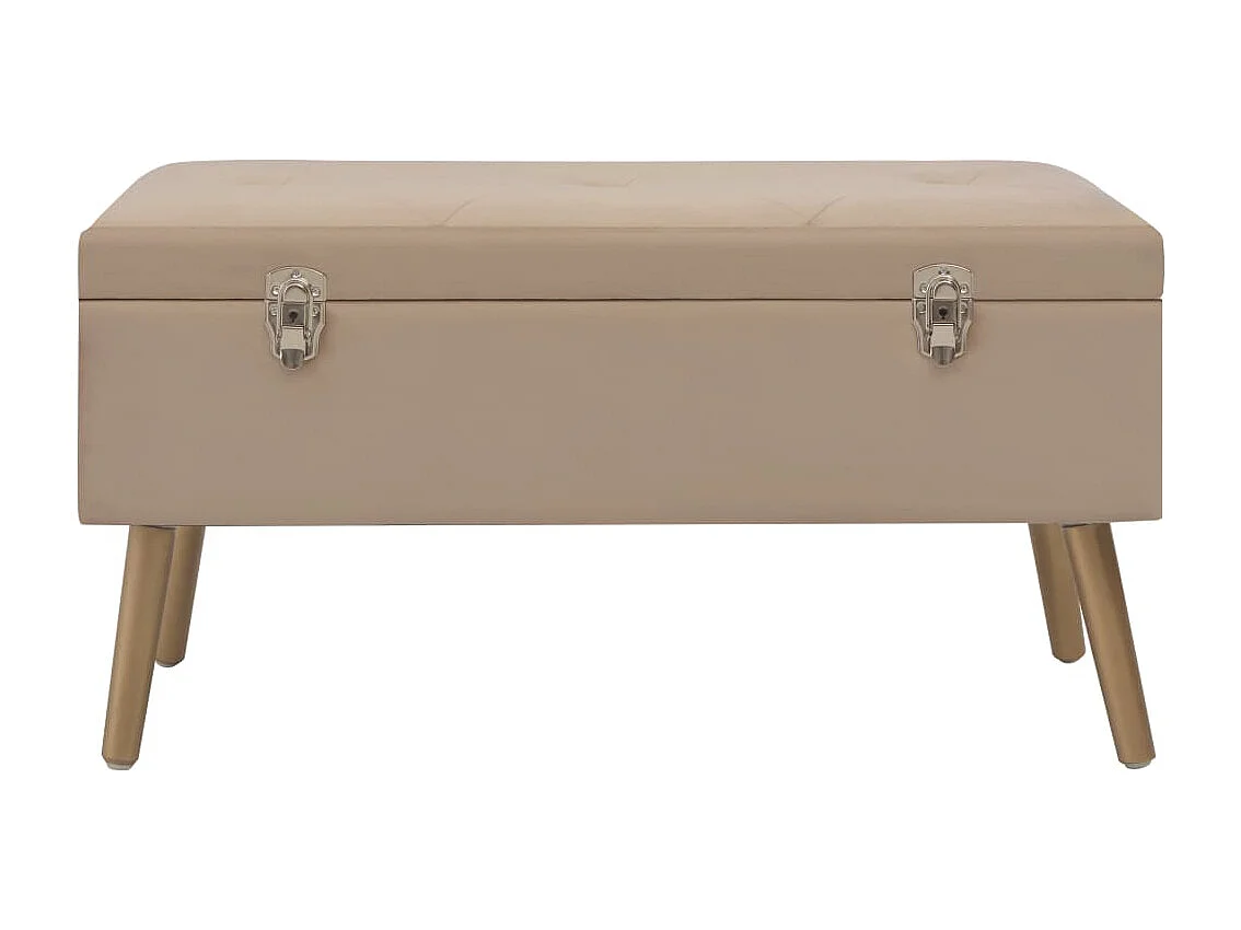 Bank mit Stauraum 80 cm Beige Samt