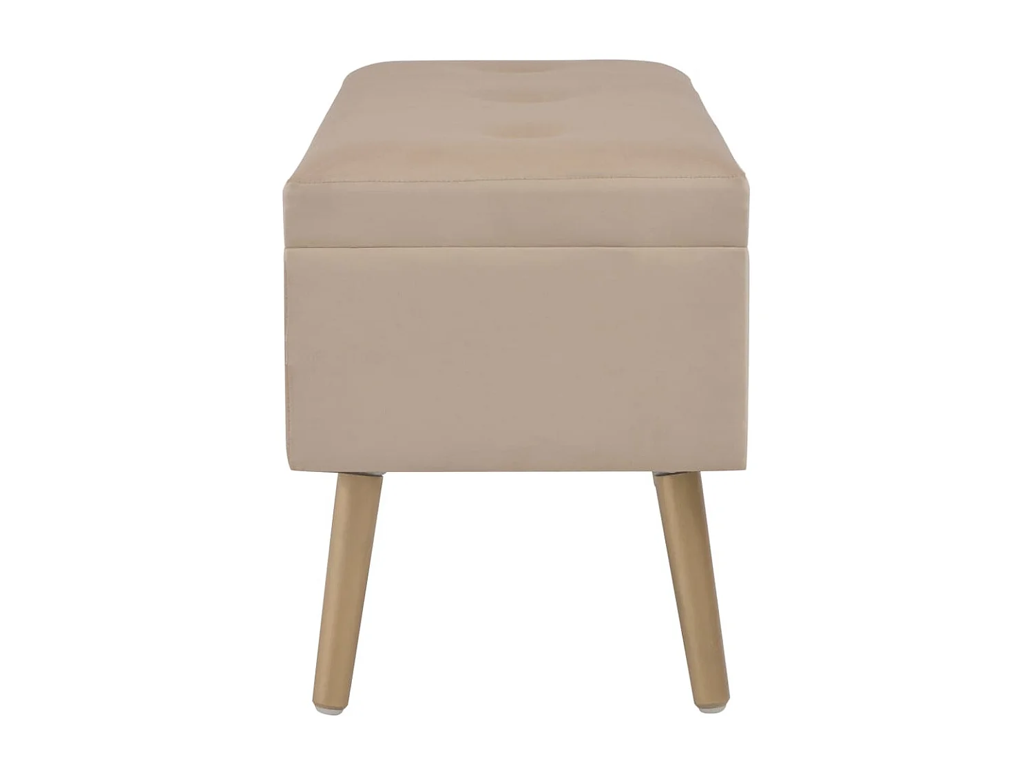Bank mit Stauraum 80 cm Beige Samt