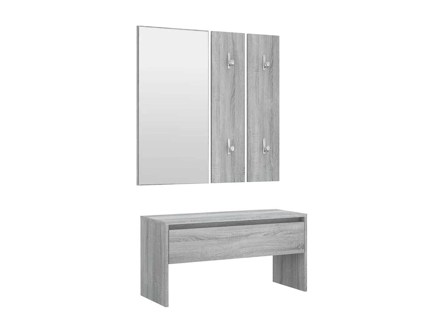 Set de muebles de recibidor madera contrachapada gris Sonoma