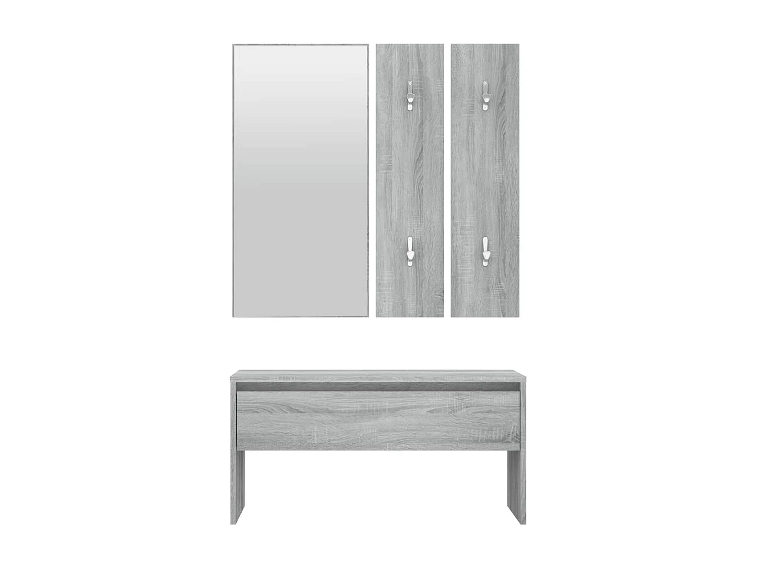 Set de muebles de recibidor madera contrachapada gris Sonoma