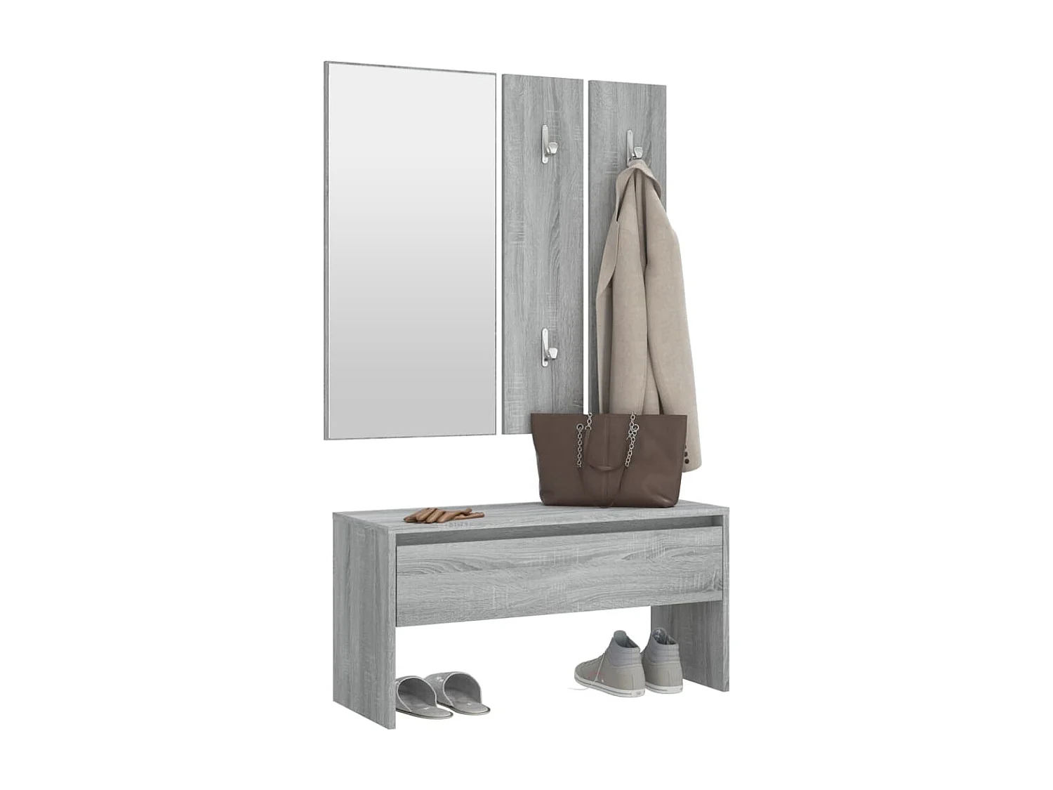 Garderoben-Set Grau Sonoma Holzwerkstoff