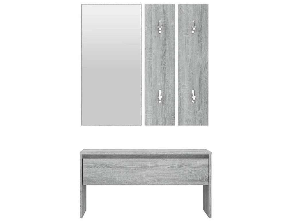 Garderoben-Set Grau Sonoma Holzwerkstoff