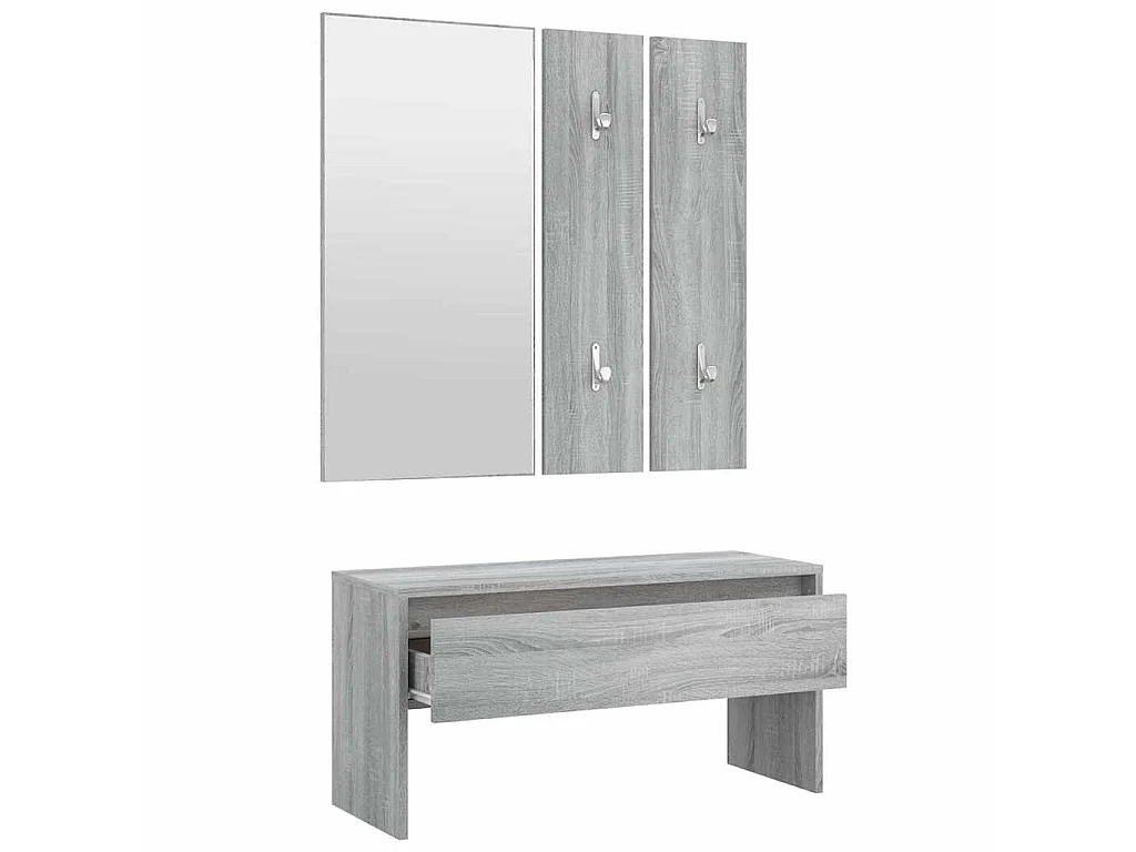 Garderoben-Set Grau Sonoma Holzwerkstoff