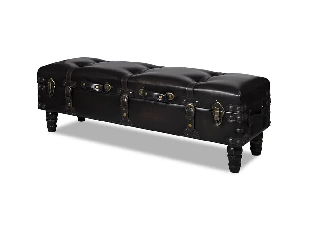 Banc long de rangement marron