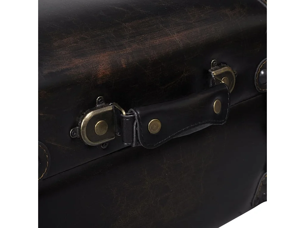 Banc long de rangement marron