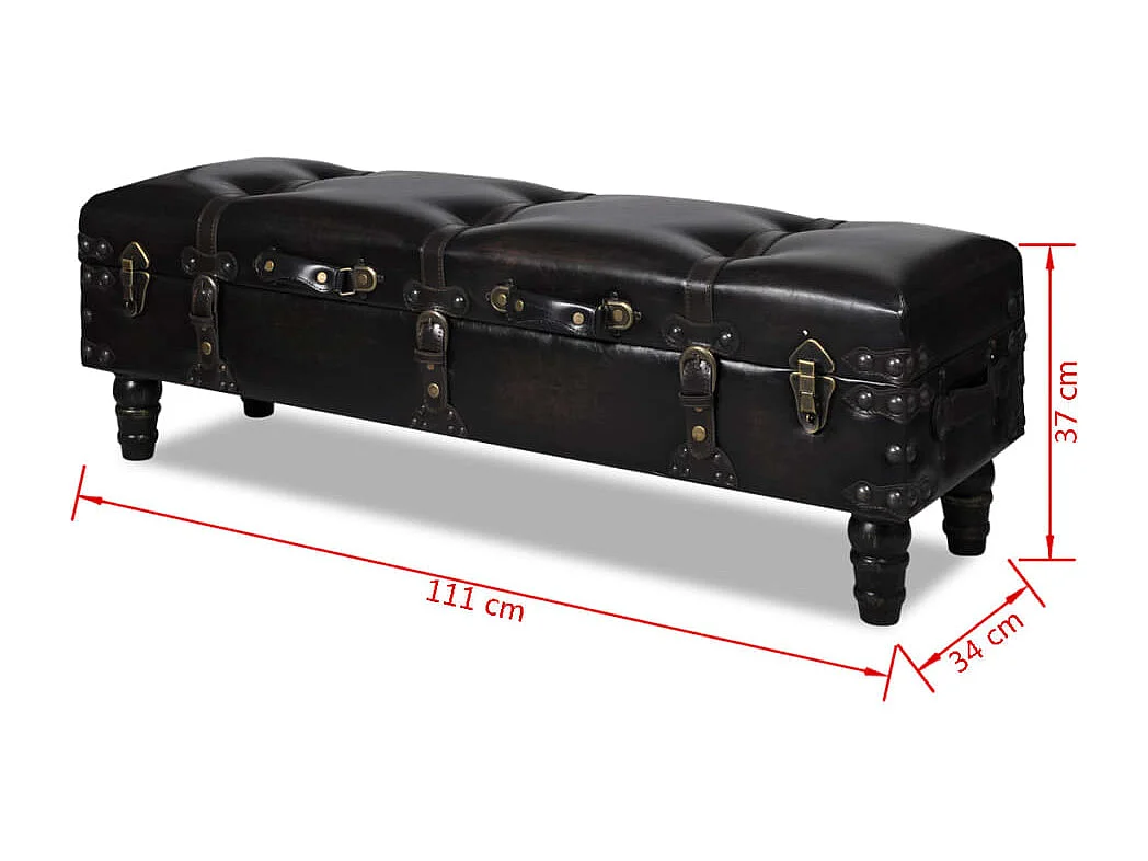 Banc long de rangement marron