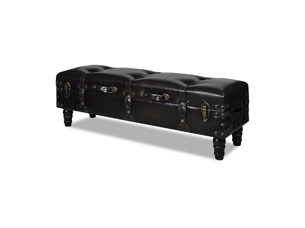 Banc long de rangement marron