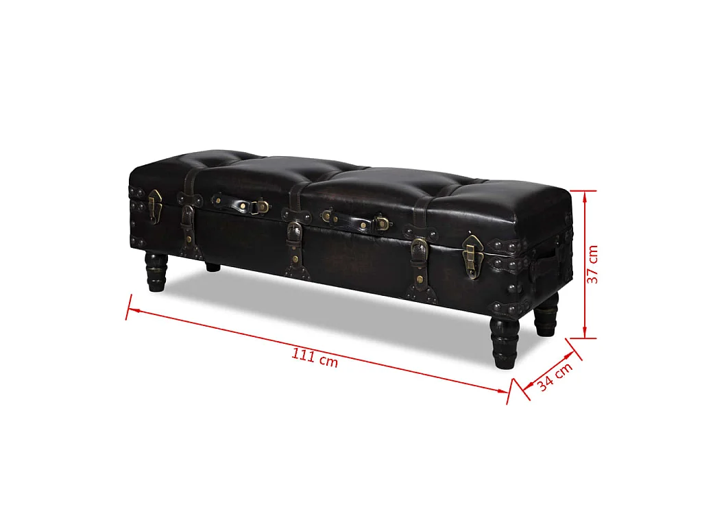 Banc long de rangement marron