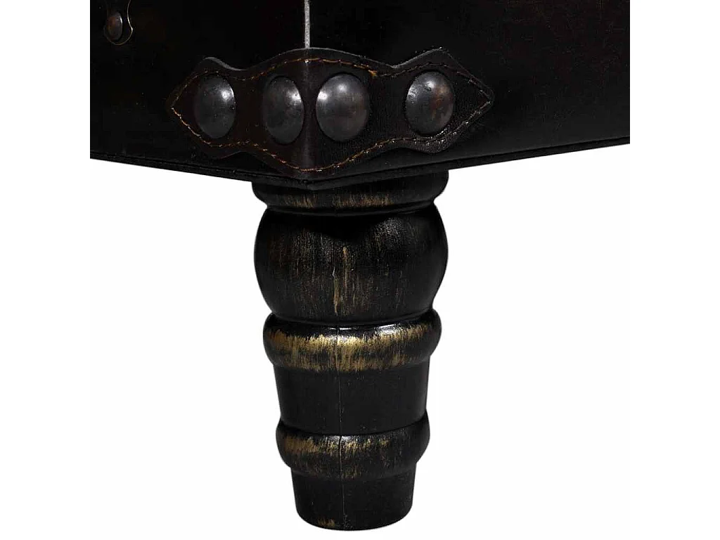 Banc long de rangement marron