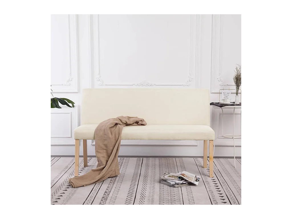 Banc 139,5 cm Crème Polyester