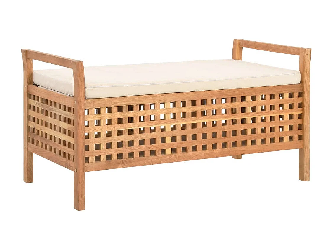 Banc de rangement 93x49x49 cm Bois de noyer massif