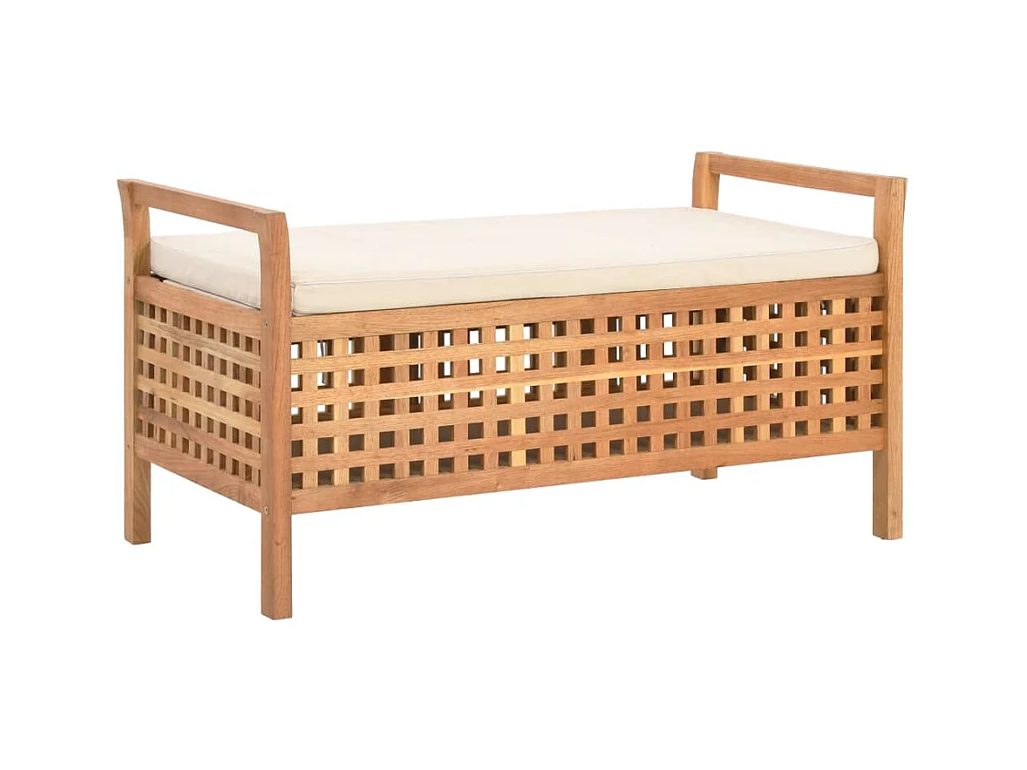 Banc de rangement 93x49x49 cm Bois de noyer massif