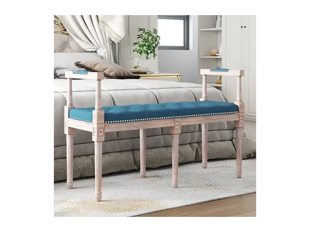 Banc Bleu 110x40x70 cm Velours