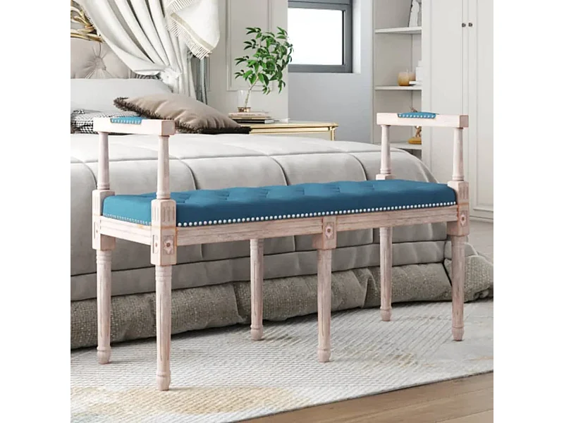 Panca Blu 110x40x70 cm in Velluto