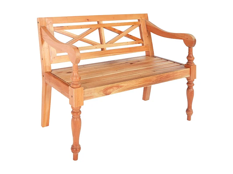 vidXL Panchina Batavia 98 cm Legno Massello di Mogano Marrone Chiaro