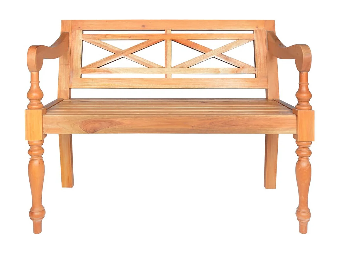 Banco Batavia de madera maciza de caoba marrón 98 cm