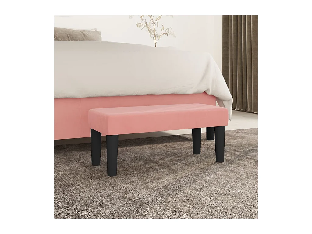 Bankje 70x30x30 cm fluweel roze