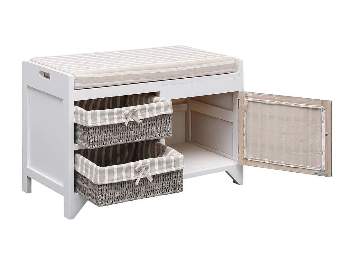 Halbank 70x33,5x45 cm paulowniahout wit