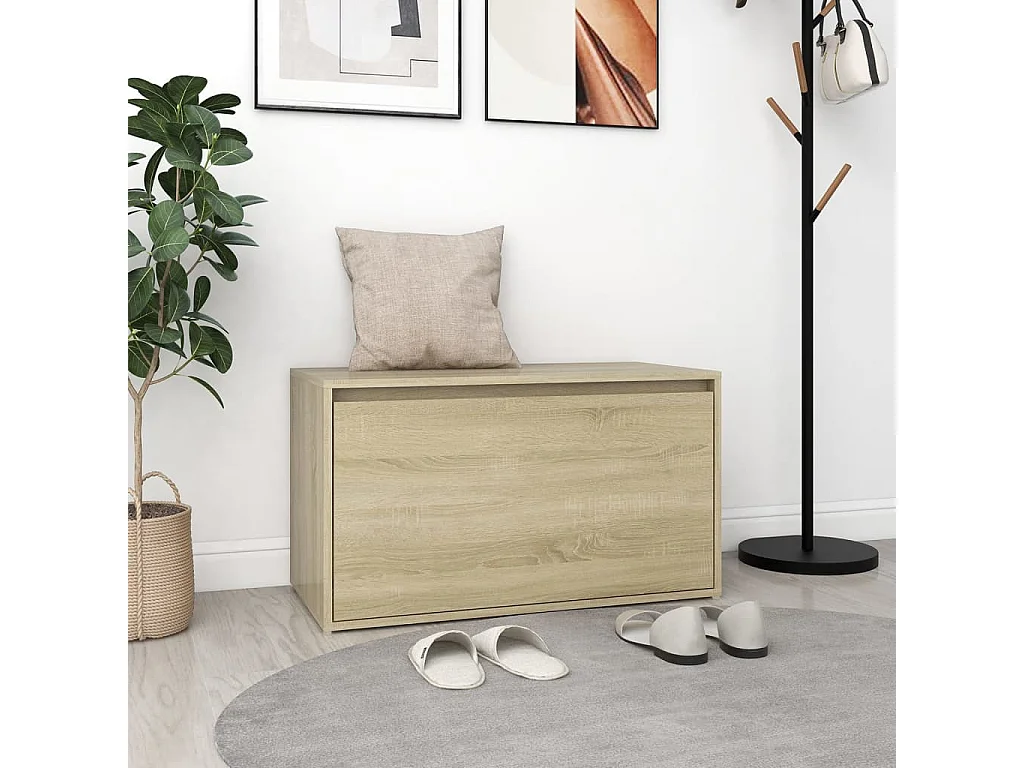 Banc d'entrée 80x40x45 cm Chêne sonoma Bois d'ingénierie