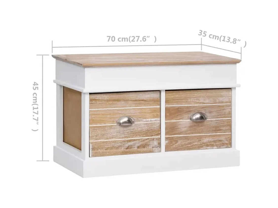 Halbank 70x35x45 cm paulowniahout