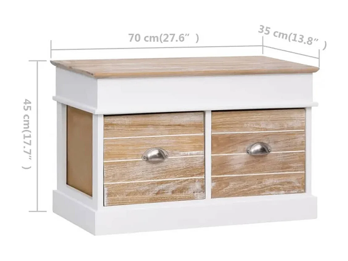 Flurbank 70 x 35 x 45 cm Paulownia Holz