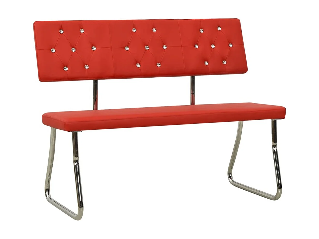 Banc 110 cm Rouge Similicuir