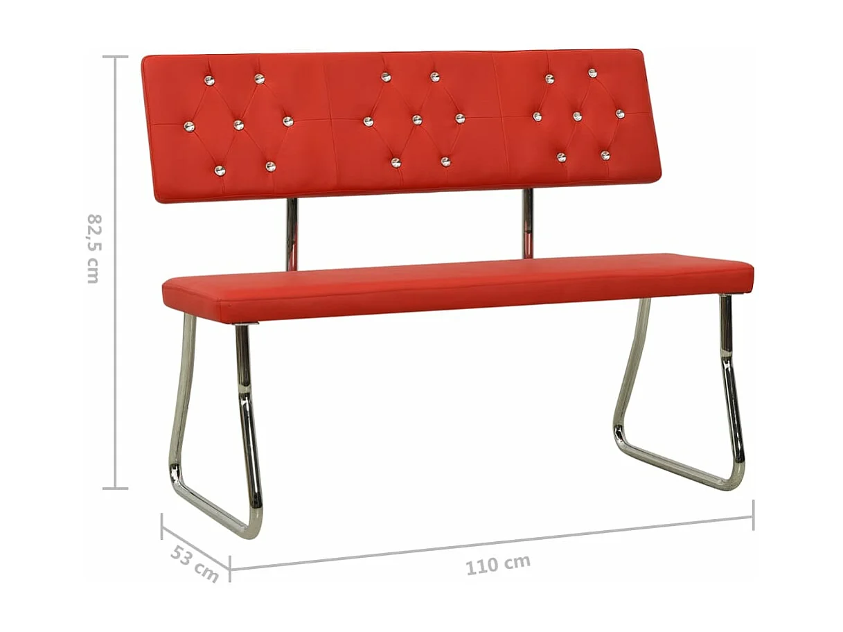 Banc 110 cm Rouge Similicuir