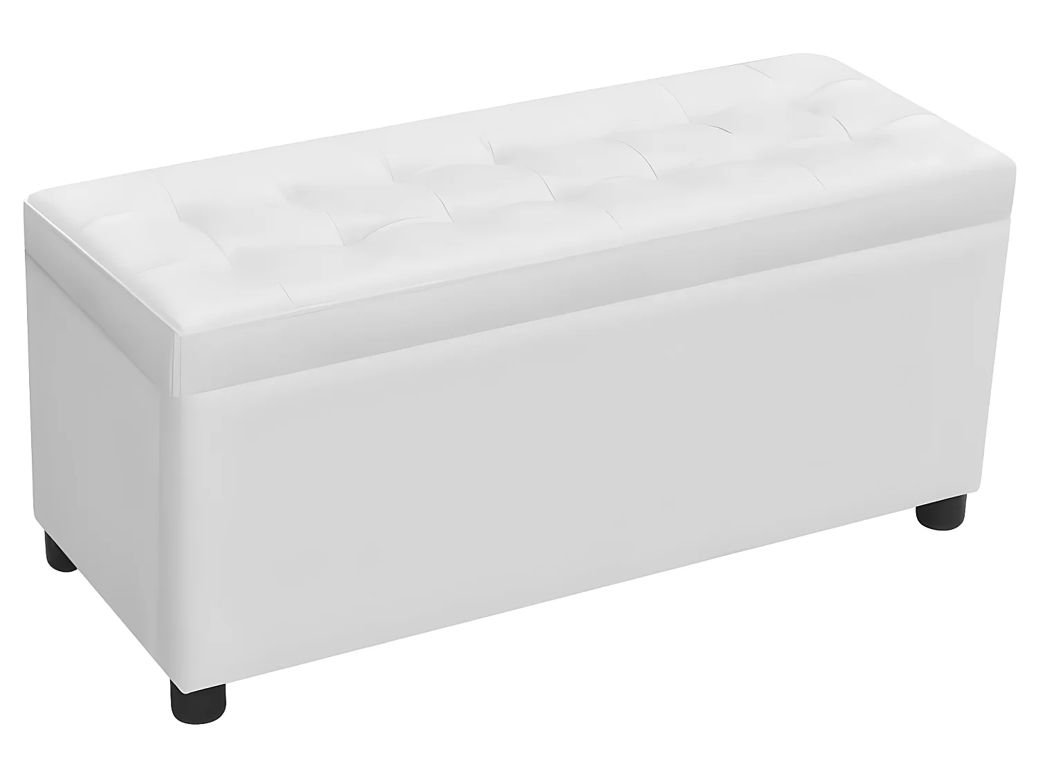 Sitztruhe Gepolstert Kunstleder Weiß