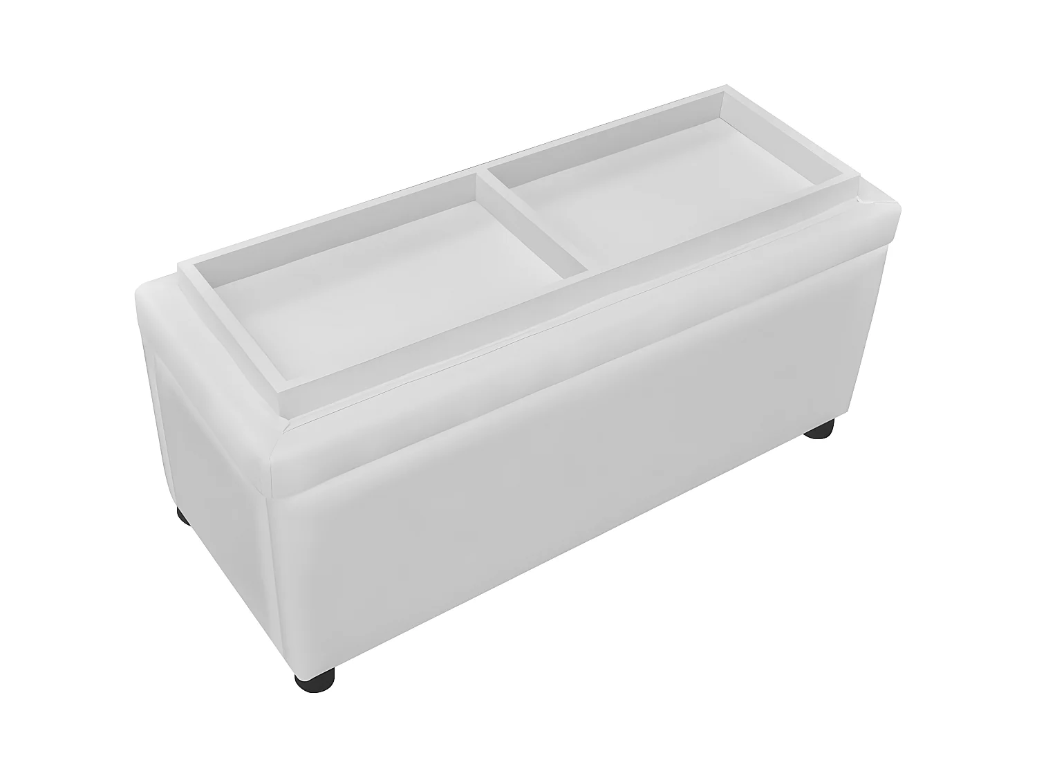 Sitztruhe Gepolstert Kunstleder Weiß