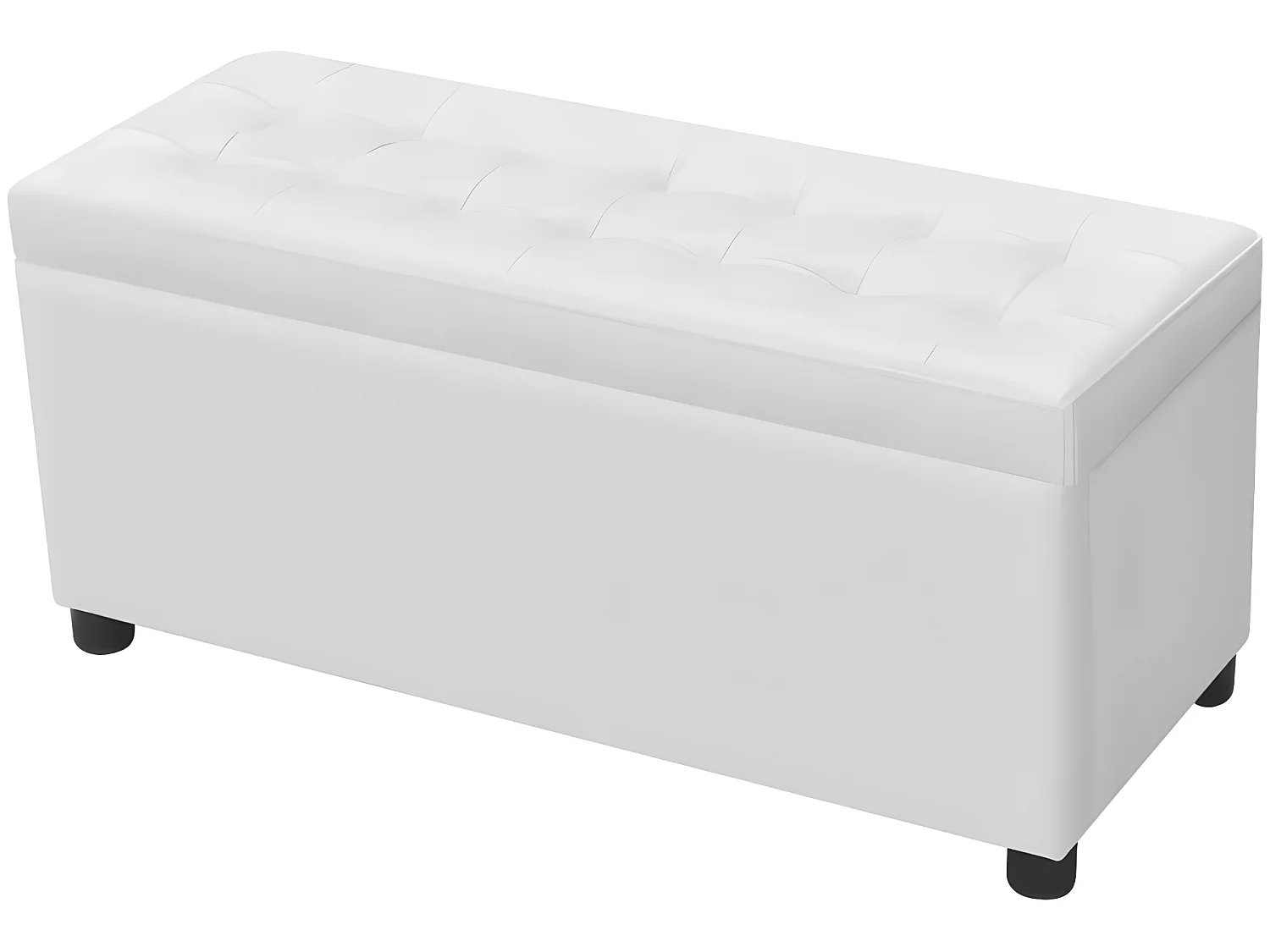 Sitztruhe Gepolstert Kunstleder Weiß