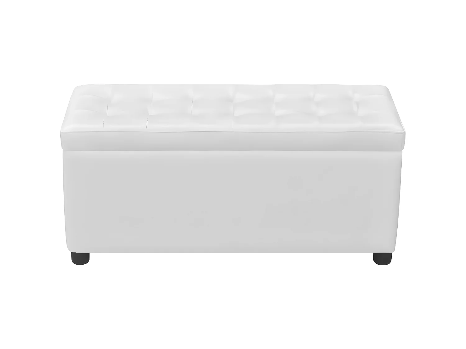 Sitztruhe Gepolstert Kunstleder Weiß