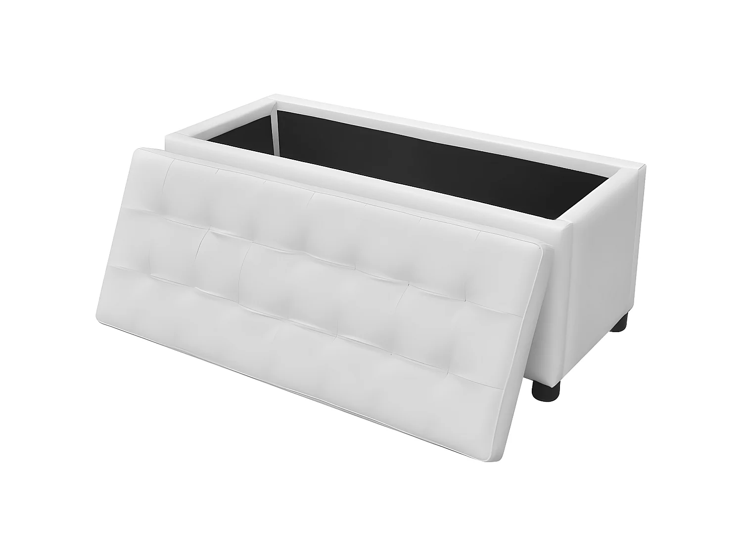 Sitztruhe Gepolstert Kunstleder Weiß