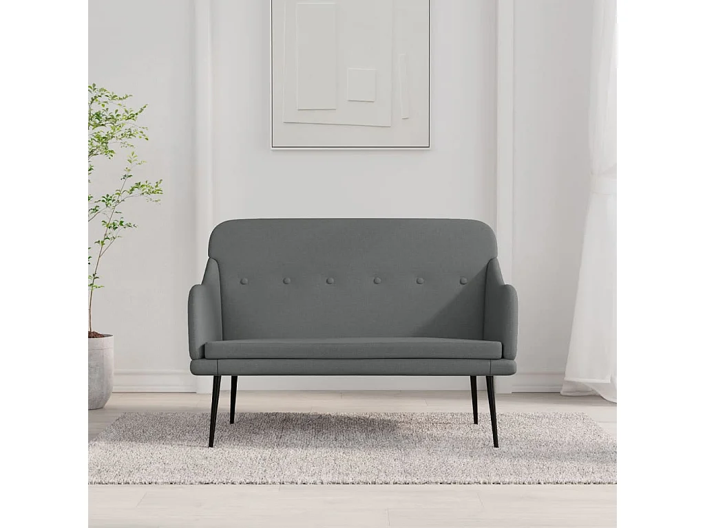 Banc Gris foncé 110x76x80 cm Tissu