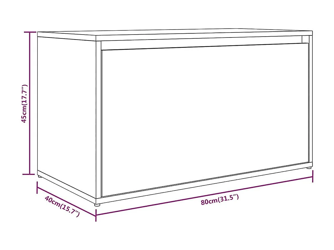 Halbankje 80x40x45 cm bewerkt hout gerookt eikenkleurig