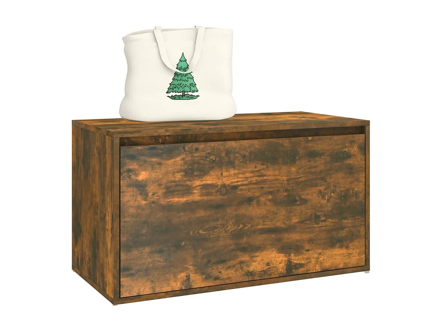 Halbankje 80x40x45 cm bewerkt hout gerookt eikenkleurig