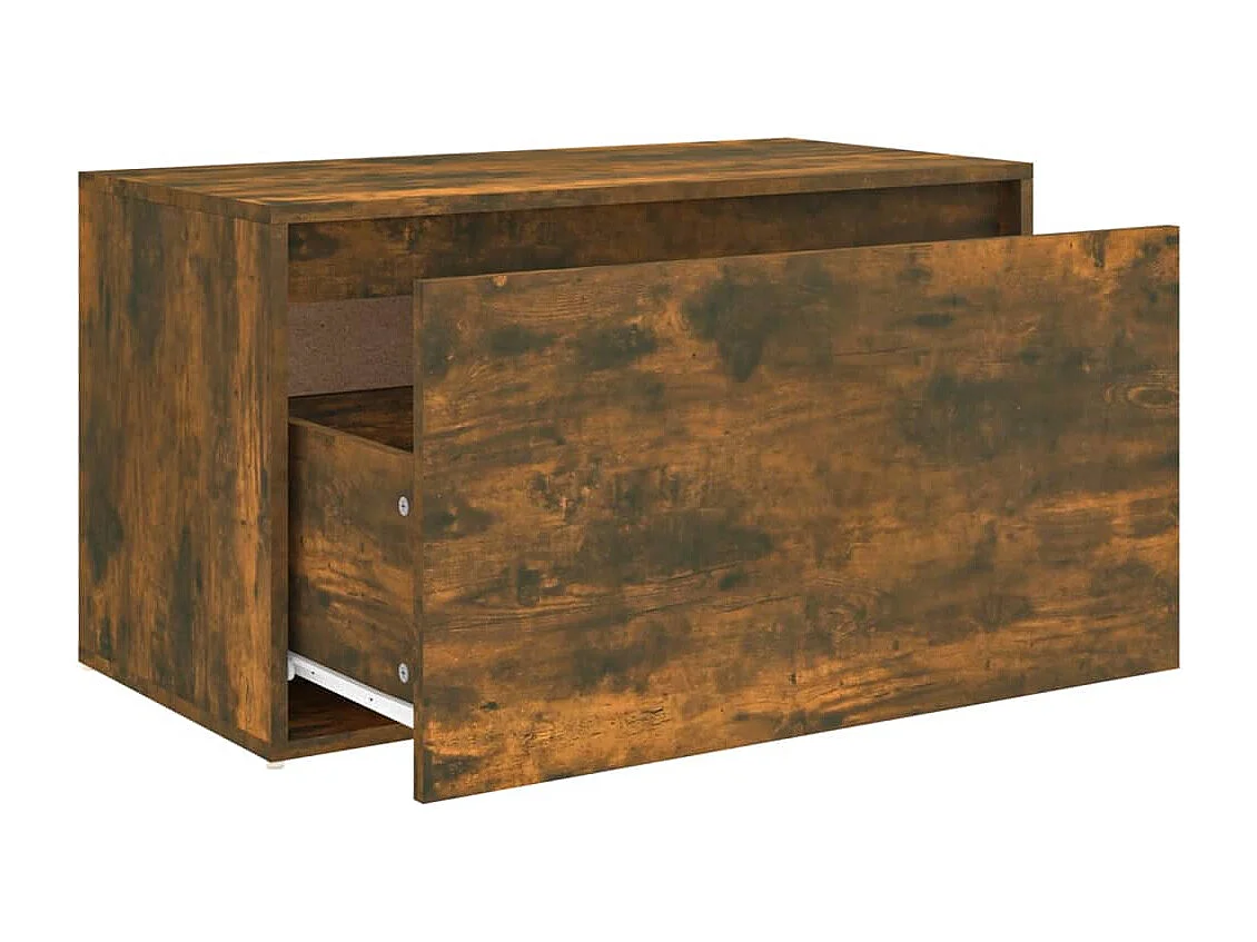 Halbankje 80x40x45 cm bewerkt hout gerookt eikenkleurig