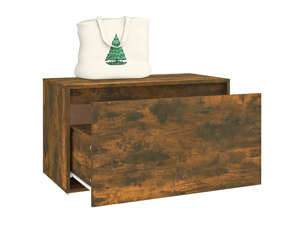 Banc d'entrée 80x40x45 cm Chêne fumé Bois d'ingénierie