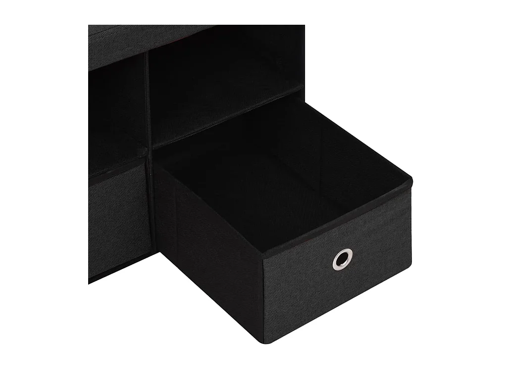 Opbergbank inklapbaar 76x38x38 cm kunstlinnen zwart