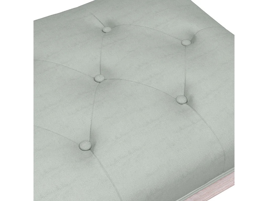 Banco de terciopelo gris claro 110x40x49 cm