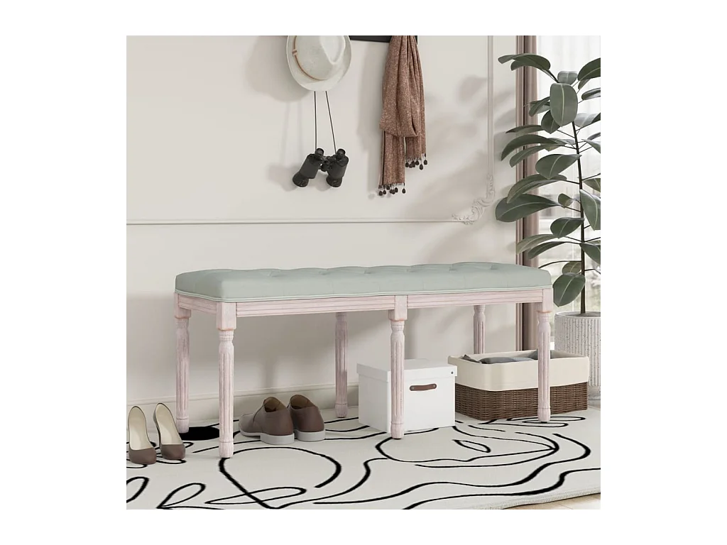 Banc Gris clair 110x40x49 cm Velours
