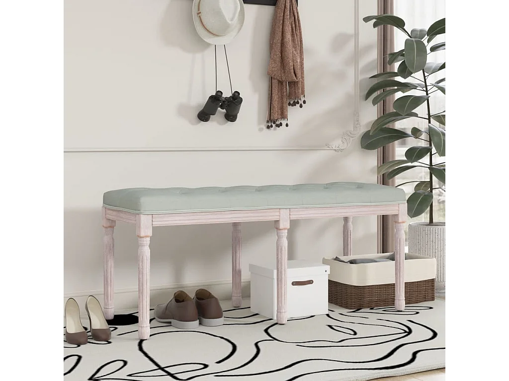 Panca Grigio Chiaro 110x40x49 cm in Velluto