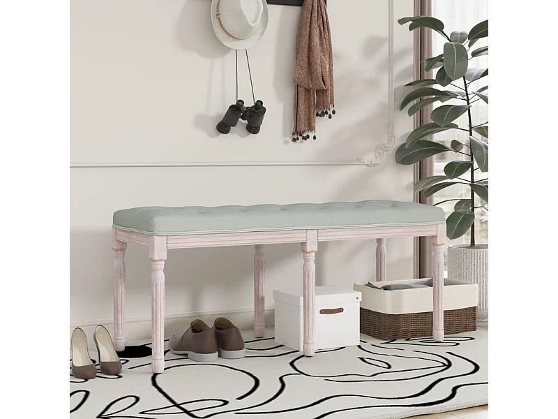 Banc Gris clair 110x40x49 cm Velours