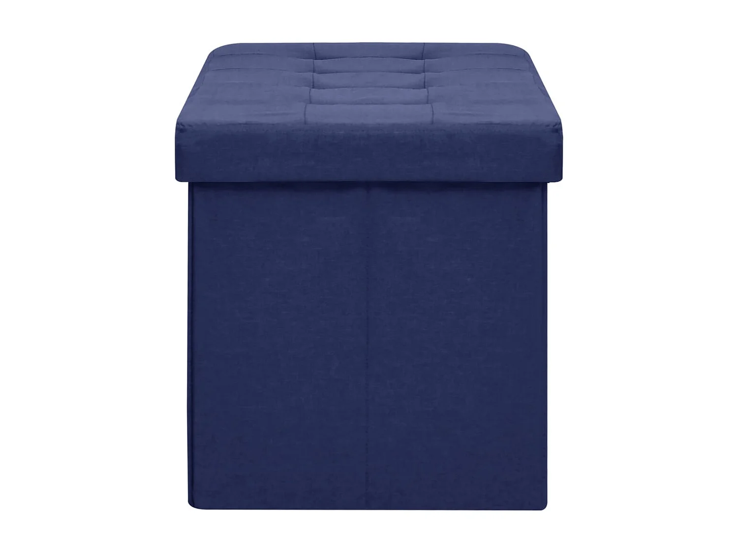 Banc de rangement pliable Bleu Faux lin